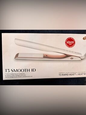 T3 Smooth ID 1" Straightening Iron - White & Rose Gold